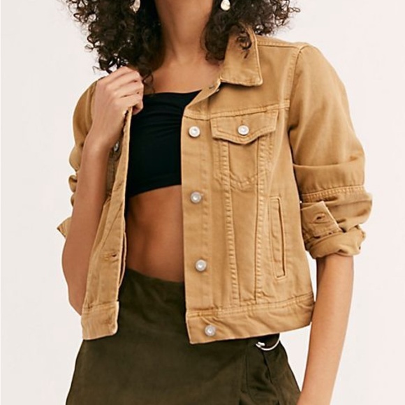 SOLD - Free People Rumors Denim Jacket 🧥 Camel, 🐪 tan - Picture 1 of 4